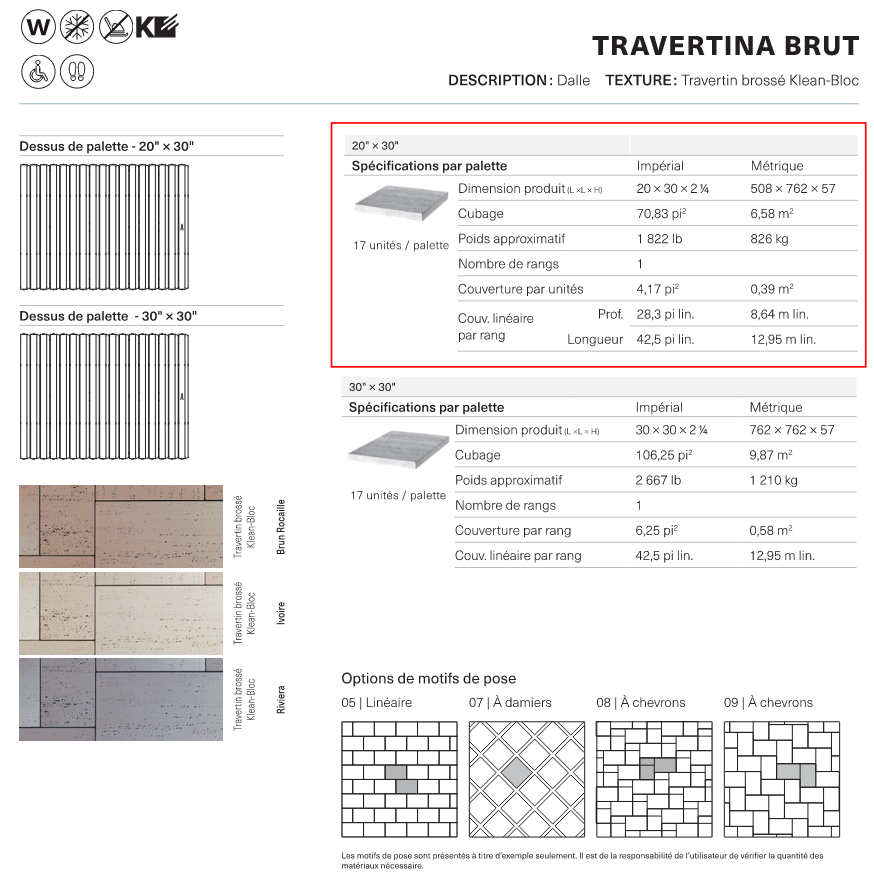 Travertina Raw Slab 20x30 (Klean-Bloc)