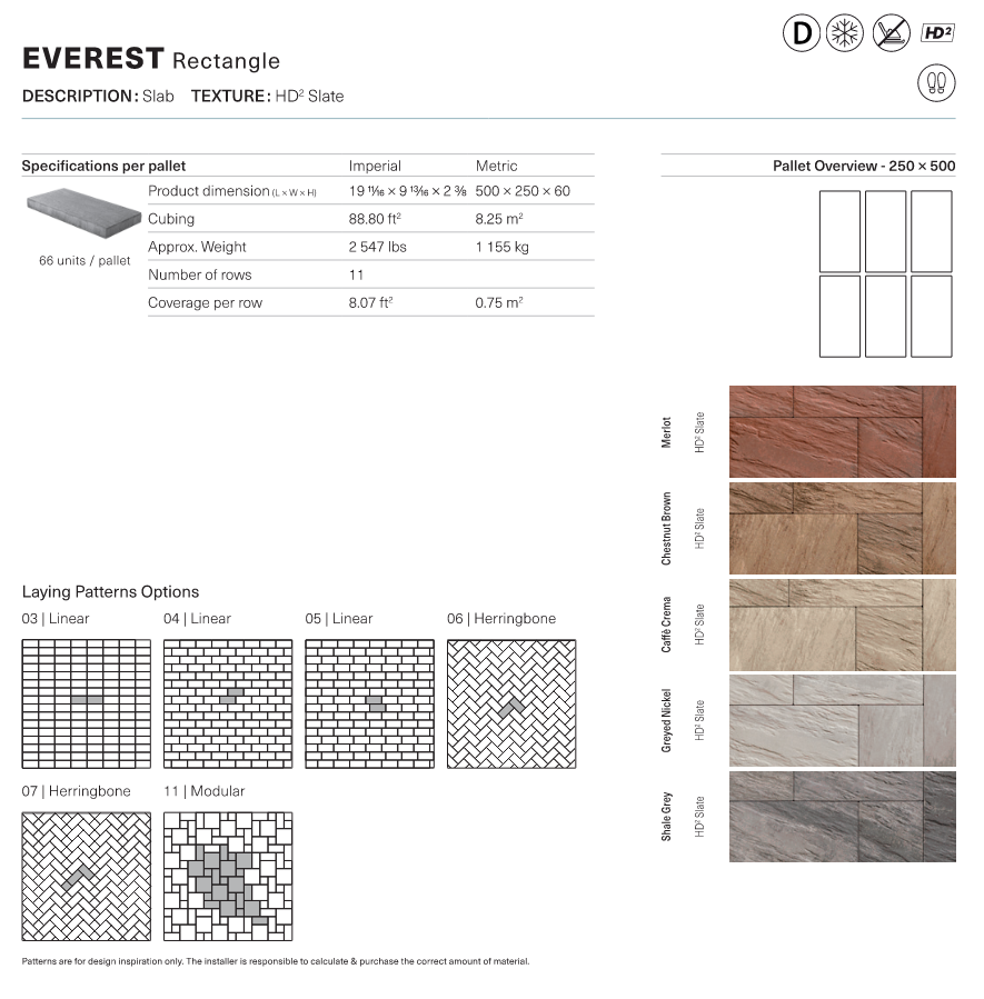 Everest Slab 250x500