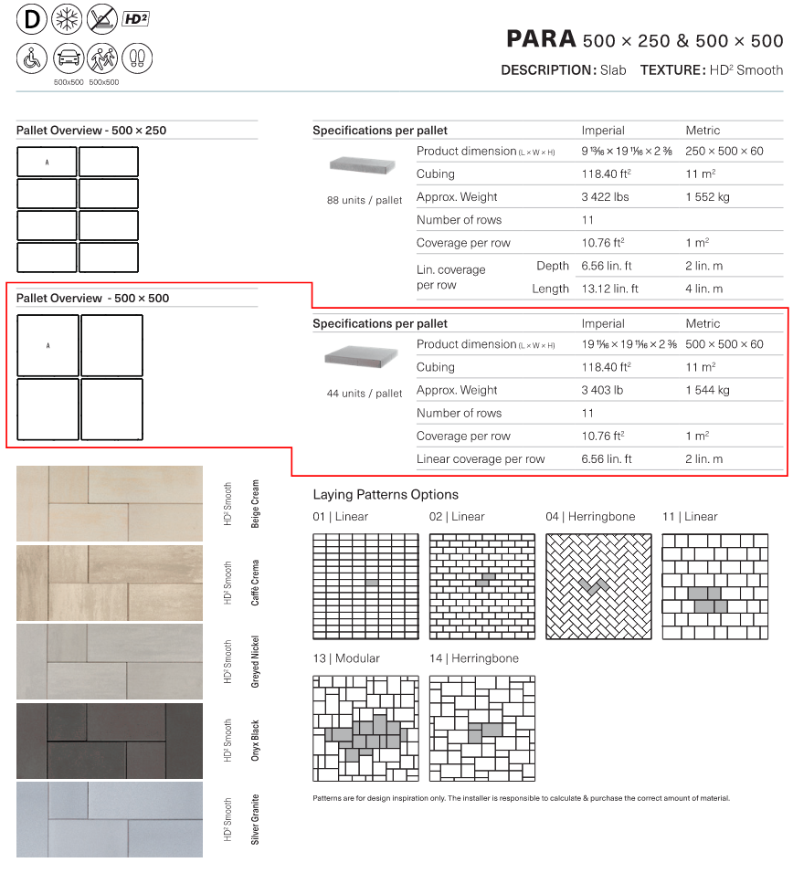 Para Slab 500x750