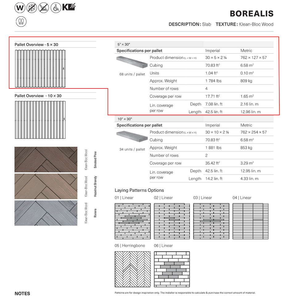 Borealis Slab 30x5 (Klean-Bloc)