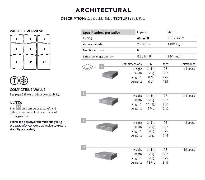 Architectural Wall Cap (Double-Sided)