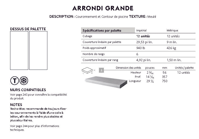 Arrondi Grande Bordure De Piscine (Meulé)