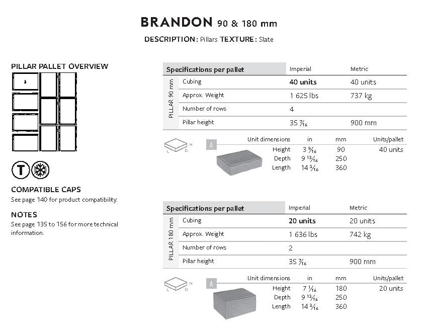 Coin/Colonne Brandon 90 (Lisse)