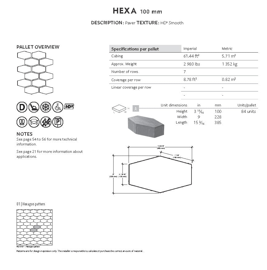 Pavé Hexa 100mm