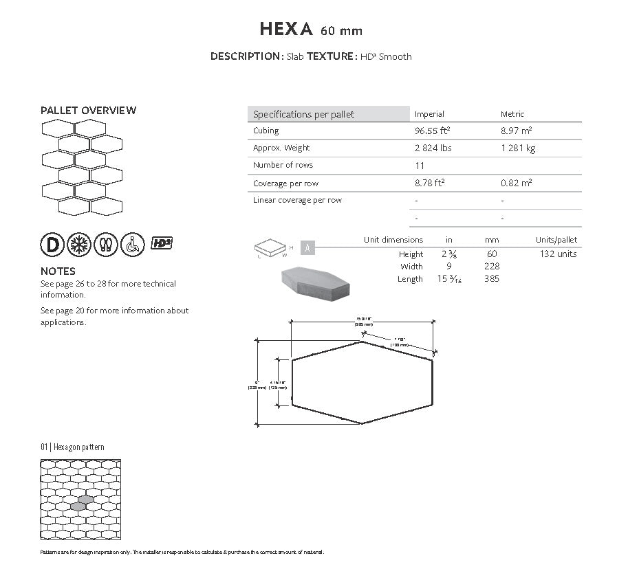 Dalle Hexa 60mm