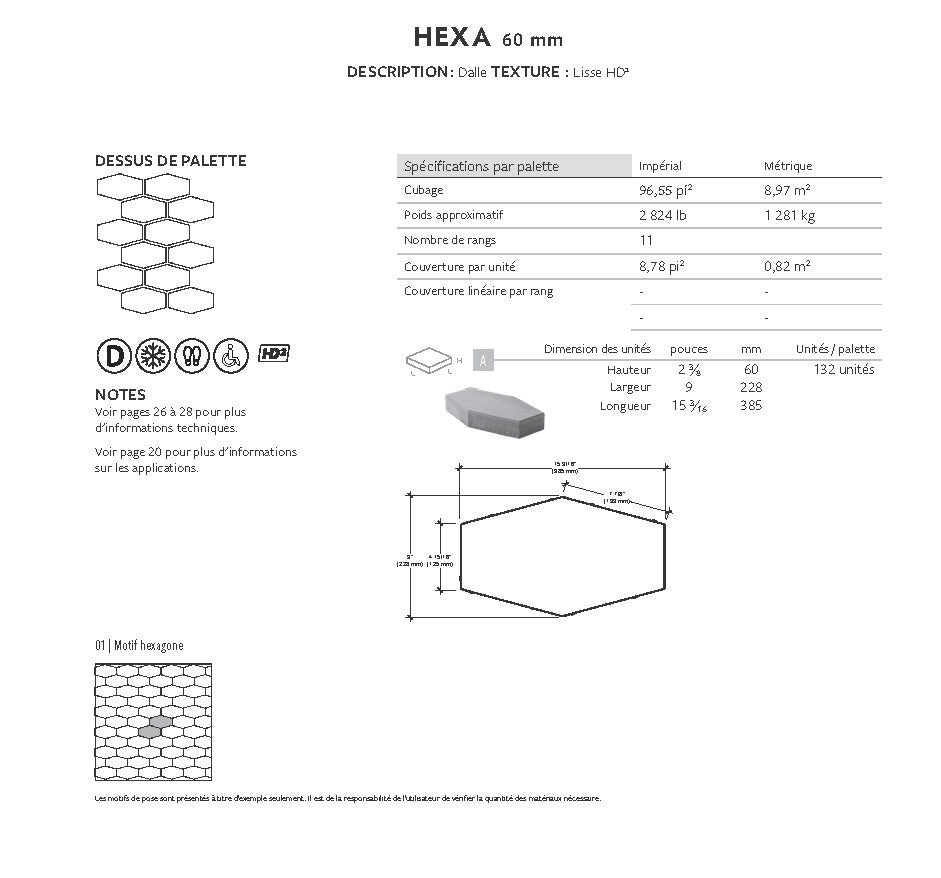 Dalle Hexa 60mm