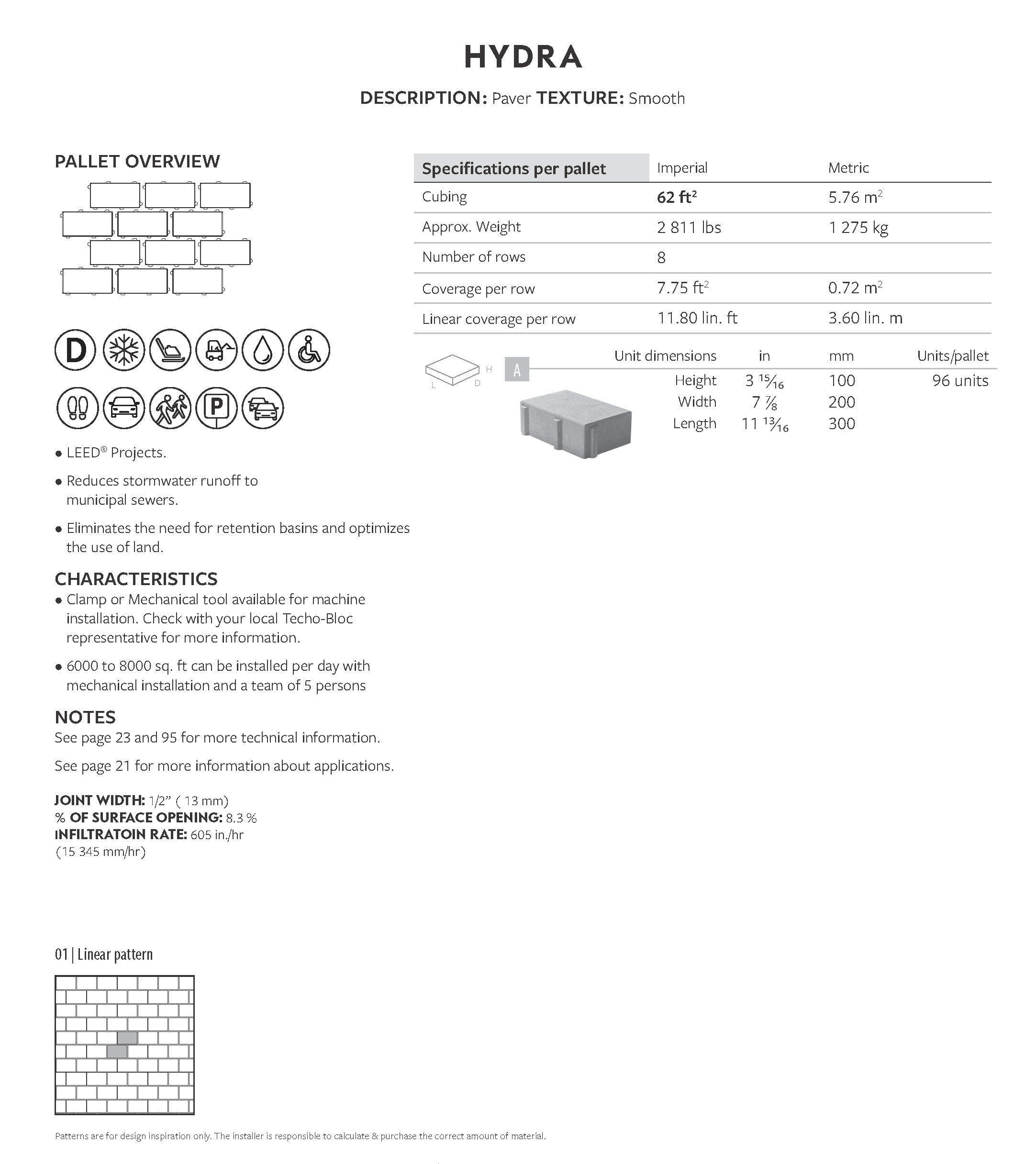 Pavé Hydra (Perméable)