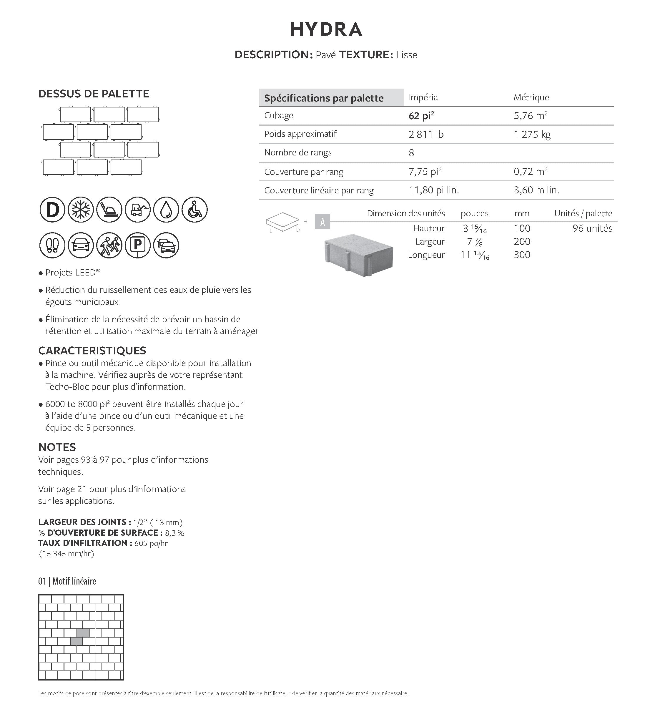 Pavé Hydra (Perméable)