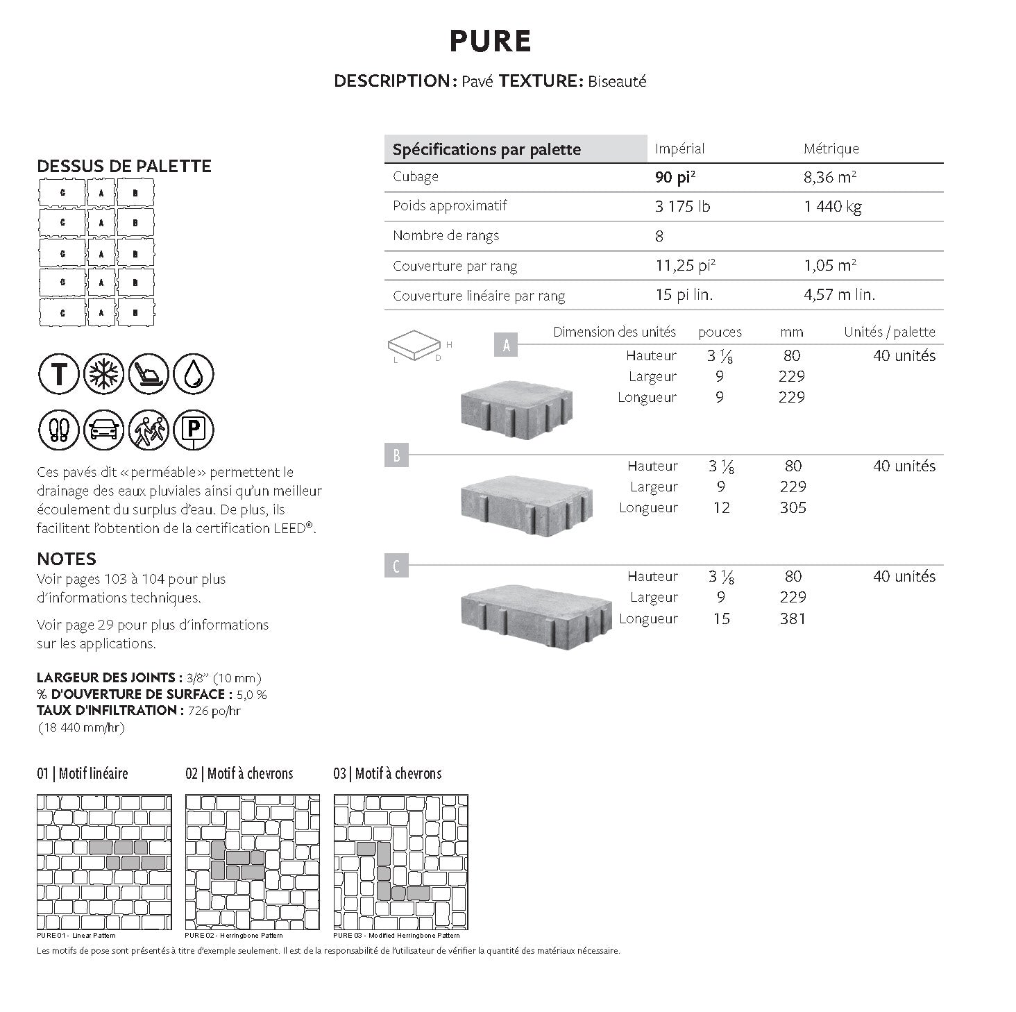 Pavé Pure (Perméable)