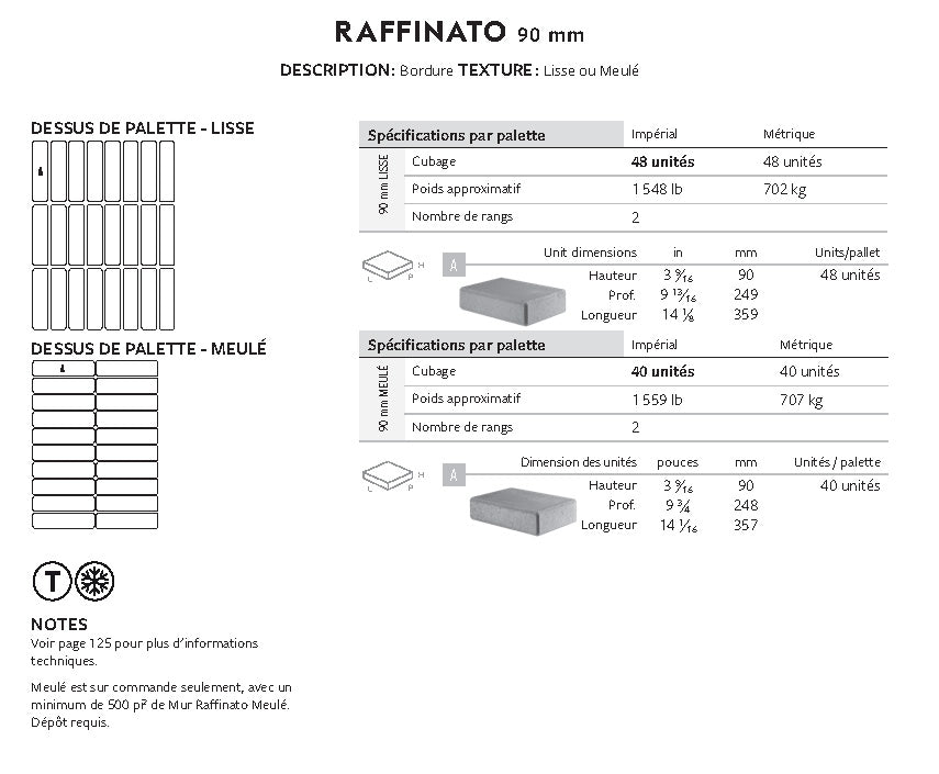 Bordure Raffinato 90mm (Lisse)