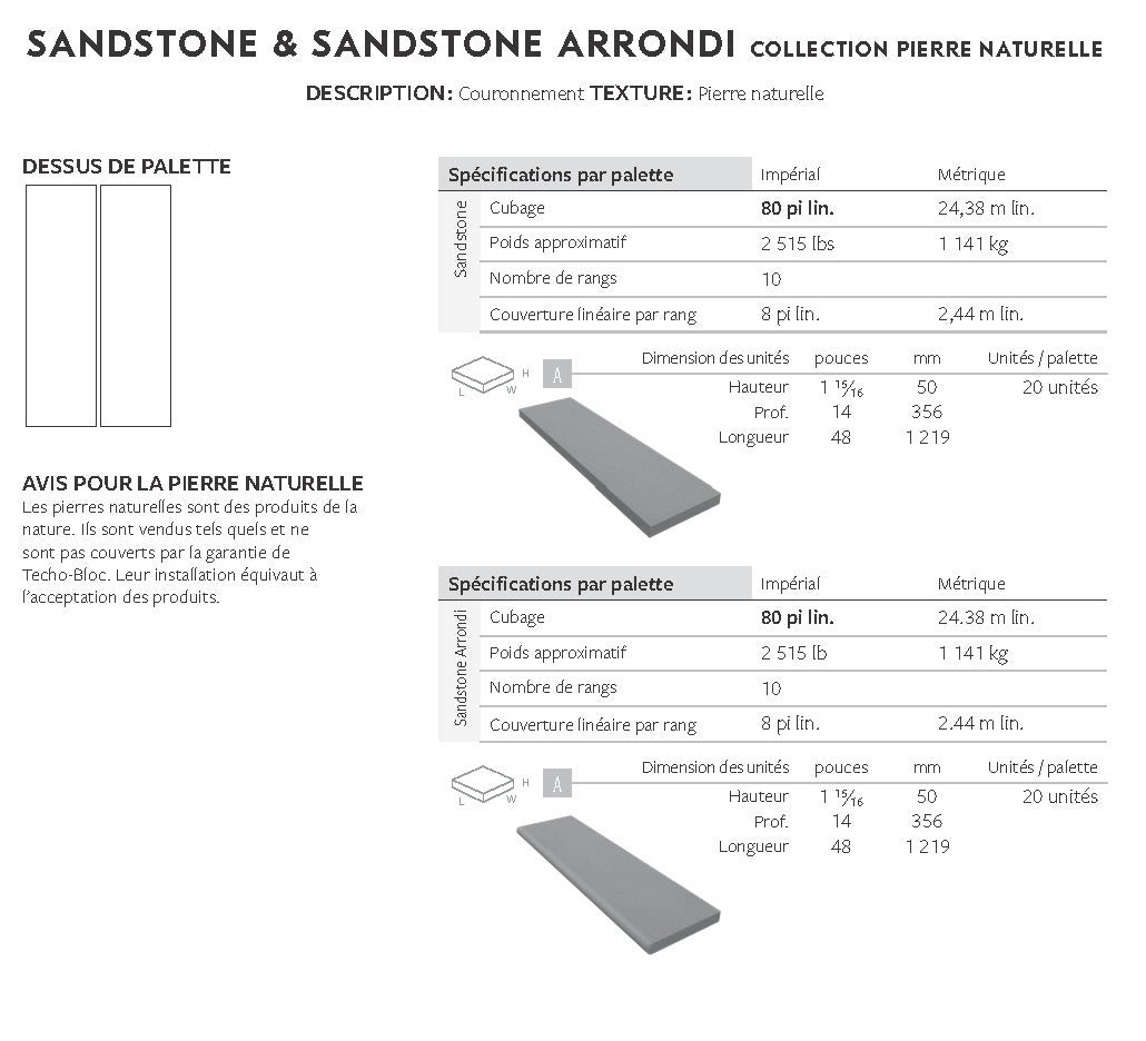 Couronnement Sandstone (Pierre Naturelle)