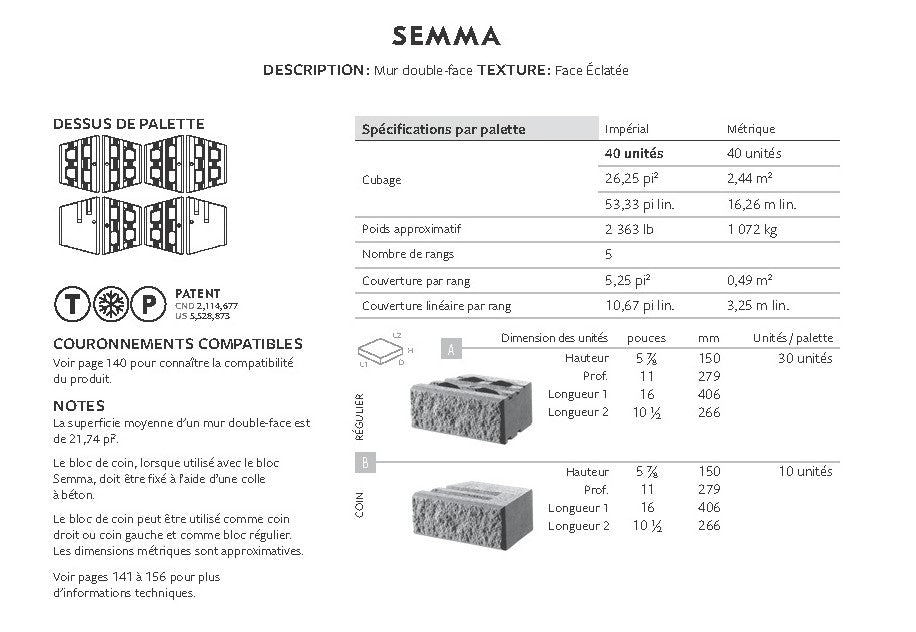 Mur Semma (Face Éclatée)