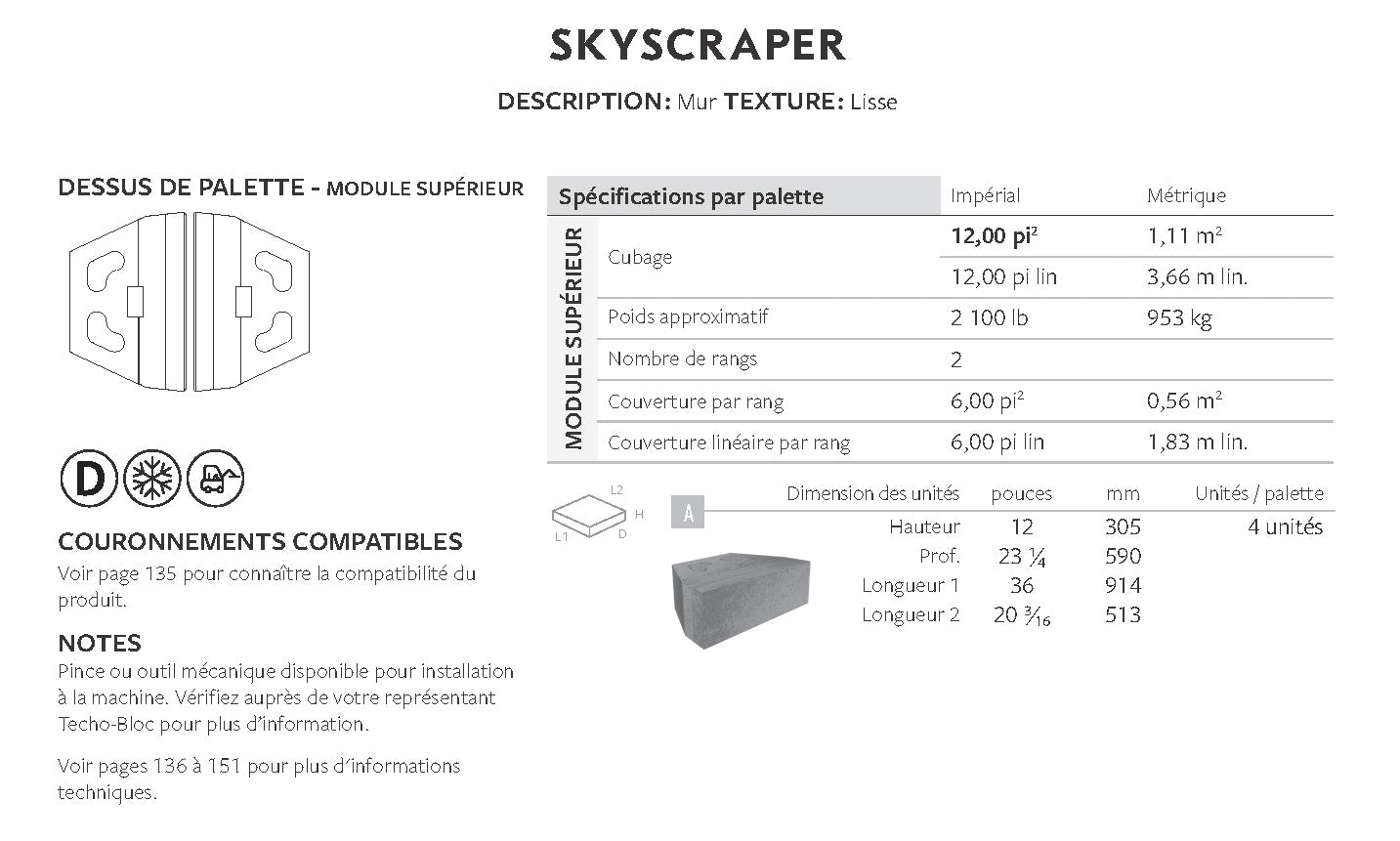 Mur Skyscraper (Module Supérieur)