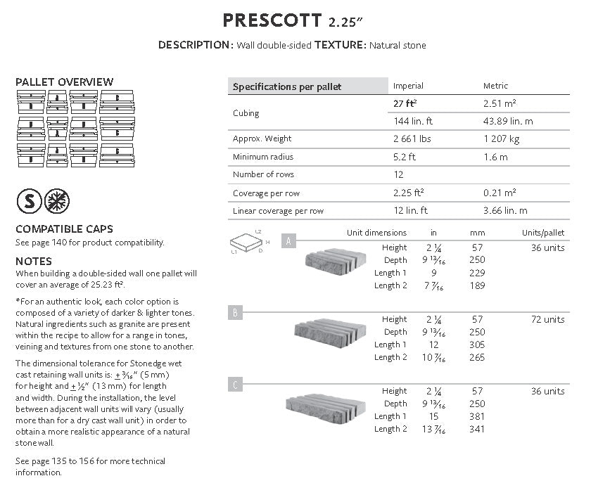 Mur Prescott 2,25" (Double Face)