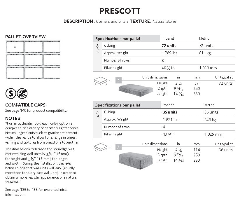 Coin/Colonne Prescott 2,25"