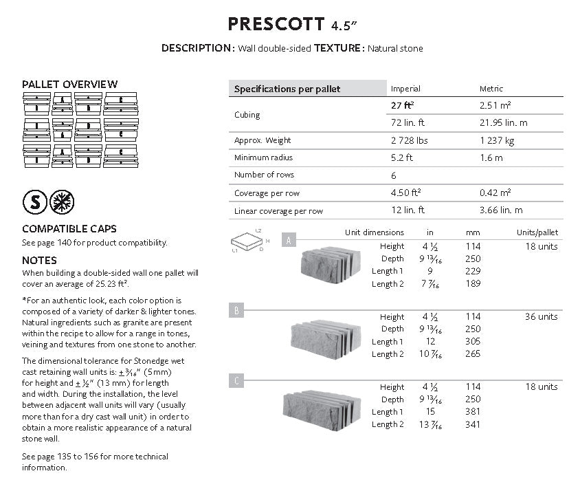 Mur Prescott 4,5" (Double Face)