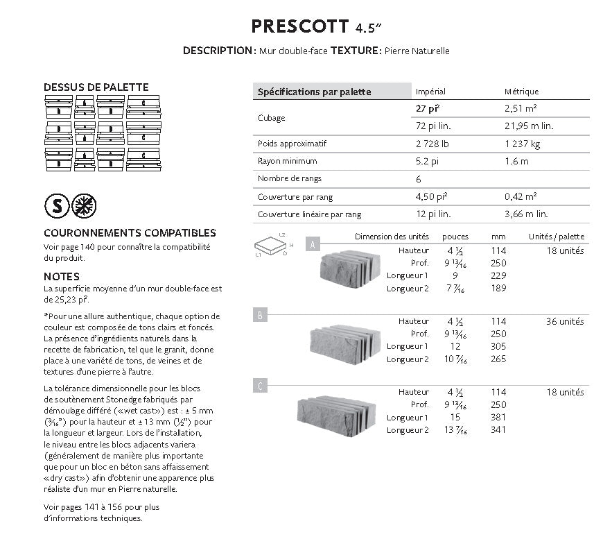 Mur Prescott 4,5" (Double Face)