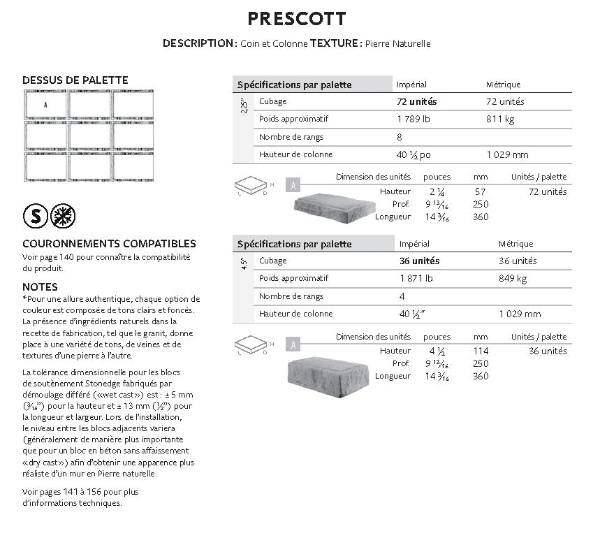 Coin/Colonne Prescott 2,25"