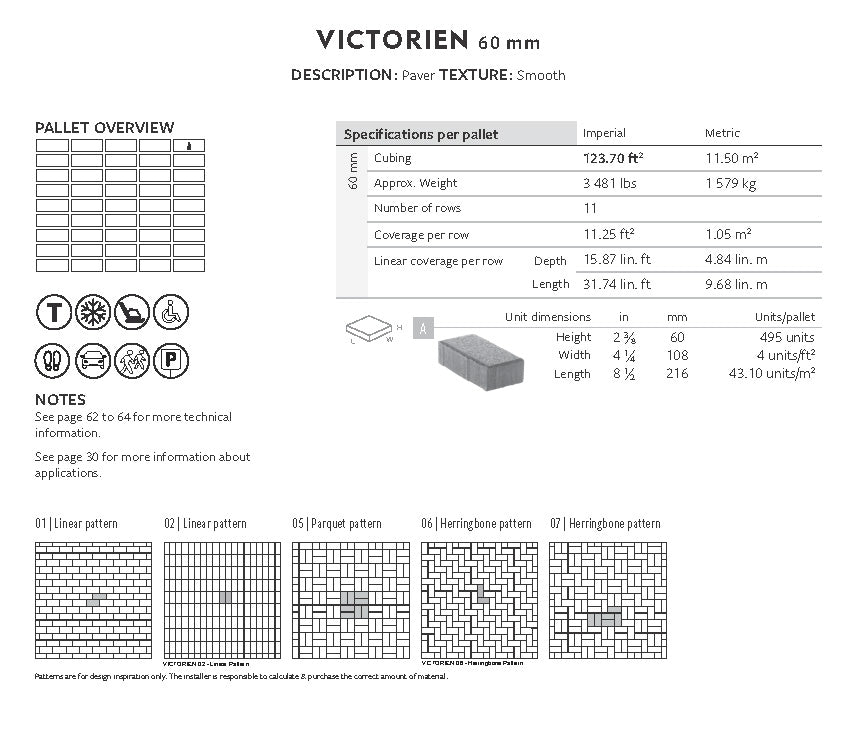 Pavé Victorien 60mm