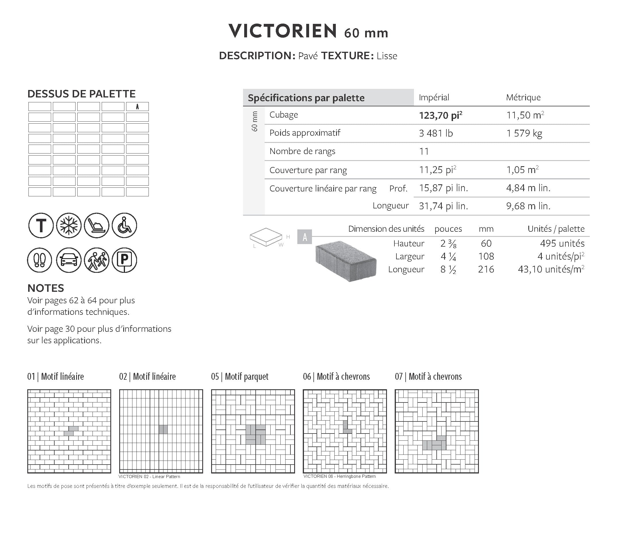 Pavé Victorien 60mm