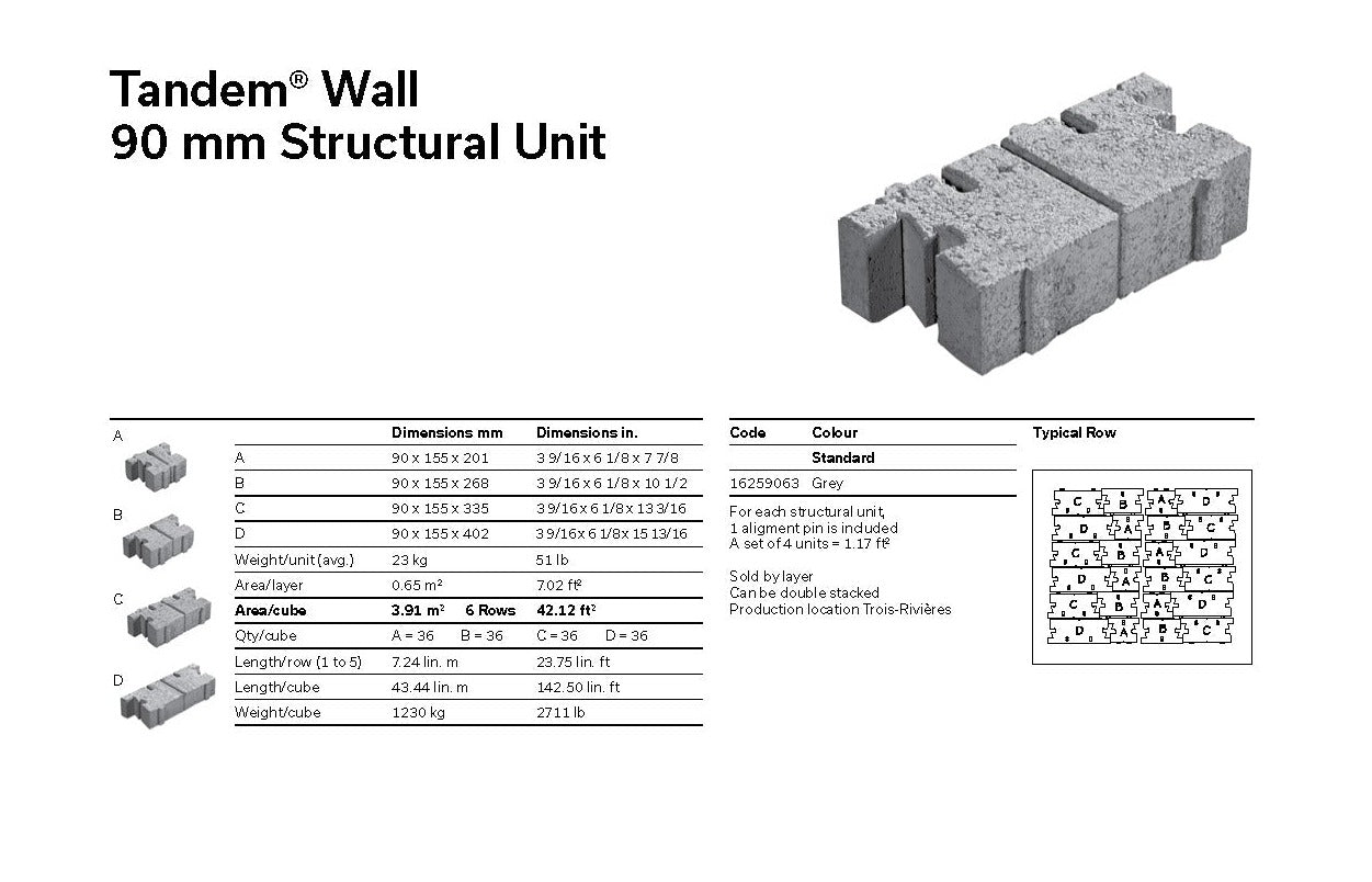 Muret Tandem® 90 (Module Structural)