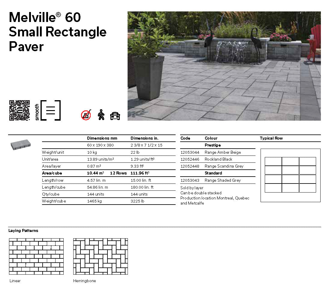 Melville® 60 Paver (Small Rectangle)