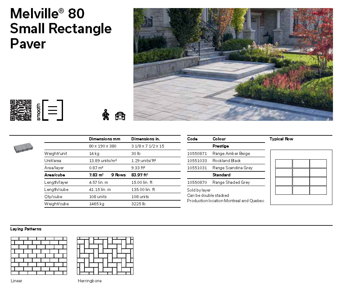 Melville® 80 Paver (Small Rectangle)