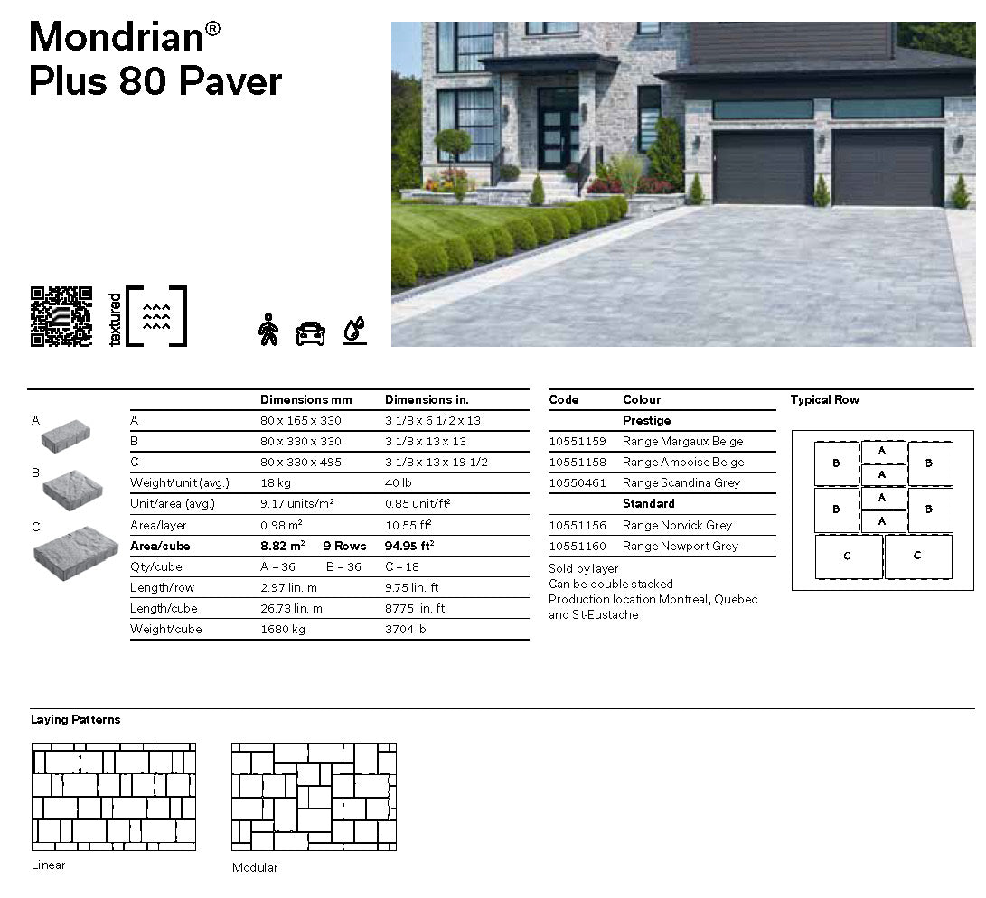 Pavé Mondrian® Plus 80